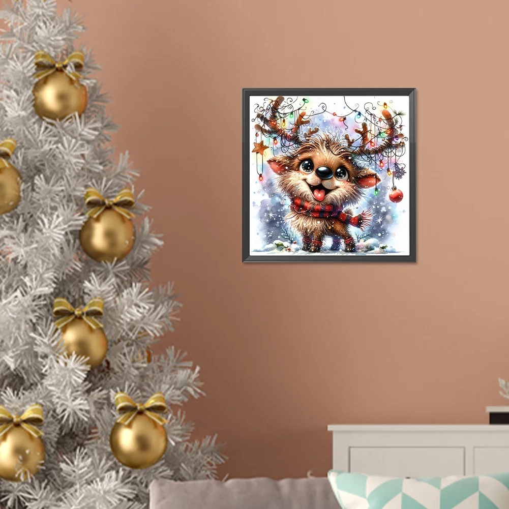 Diamond Painting - Full Round Drill - Christmas Elk(Canvas|30*30cm)