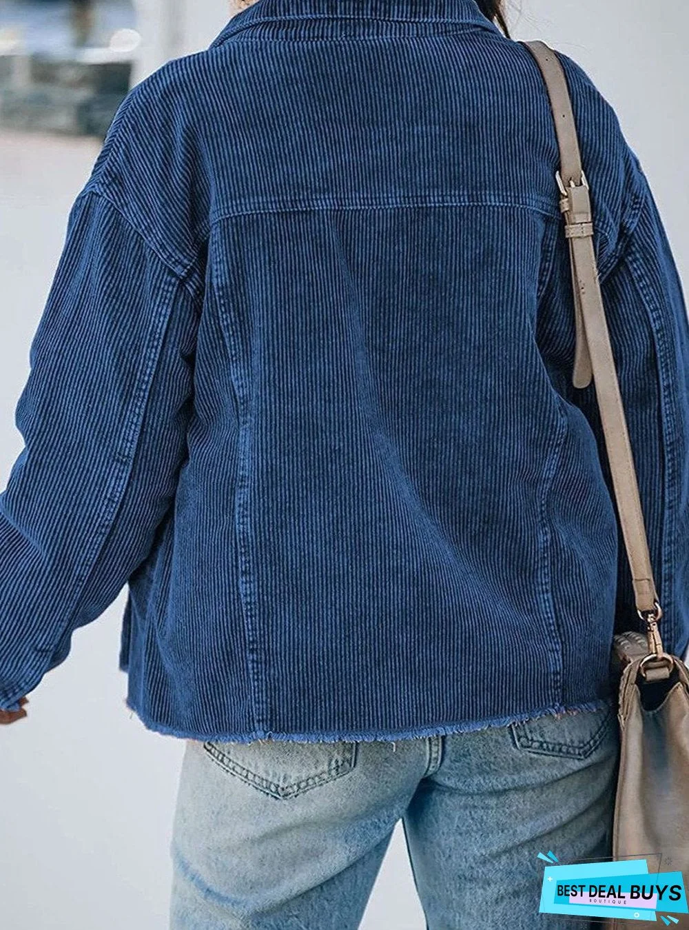 Corduroy Lapel Casual Long-Sleeved Jacket