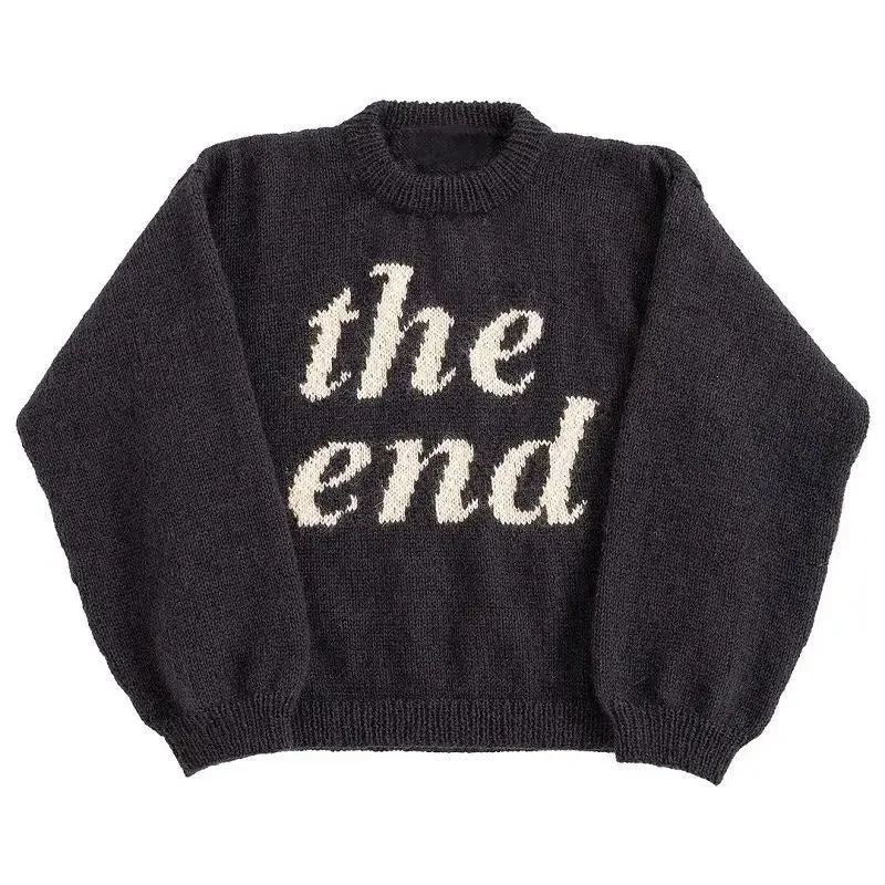 Aonga 2025 Fall Fashion  2025 New Soft Knitted Sweater Cute Girl Street Long Sleeve Letter Embroidery Fashion Knitted Pullover Top Y2K Clothing aonga