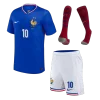MBAPPE #10 France Home Kids Soccer Jerseys Full Kit EURO 2024