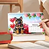 Dog 2027 DIY Paper Diamond Painting Calendar Set Special Shaped Drill Monthly Flip Tabletop Calendar Kit Handmade for Adults Beginners Gift Home Office Decor