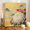 DIY Pearl Painting Chrysanthemum for Home Wall Decor with Frame(30x30cm)