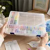 64 L Boxes B Clear Bead Organizer Box with Compartments Plastic Storage Boxes Set with Stickers Multifunctional Diamond Painting Storage Containers for Diamonds Seeds Beads Nail Rhinestones