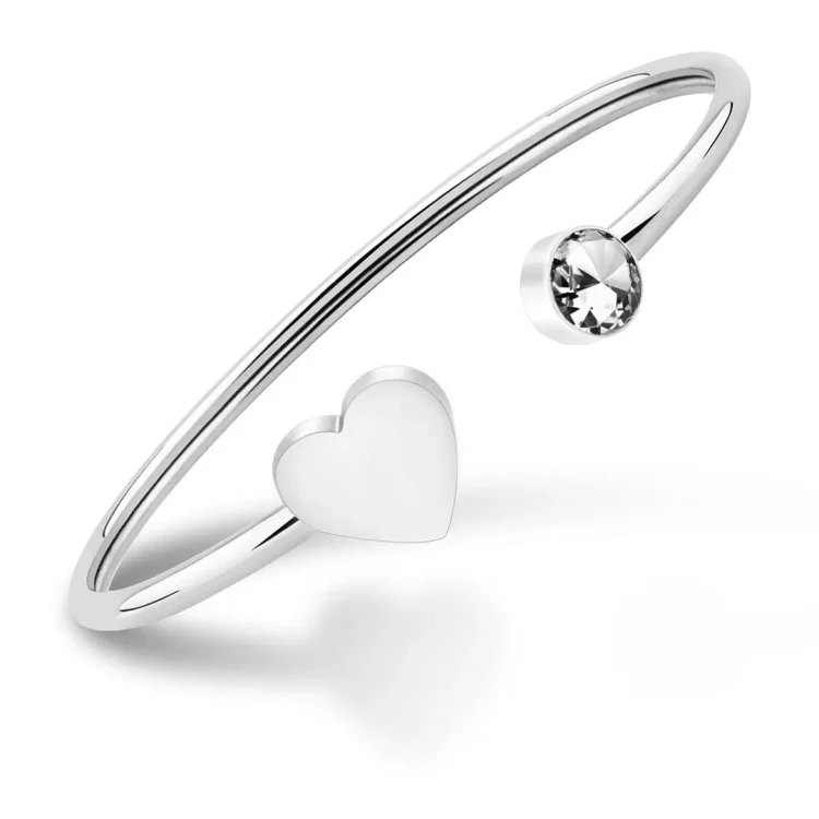 For Daughter - I Love You Forever And Always Heart-shaped Open Bracelet