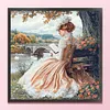 Victorian Girl-14CT Stamped Cross Stitch 50*50cm/19.69*19.69in