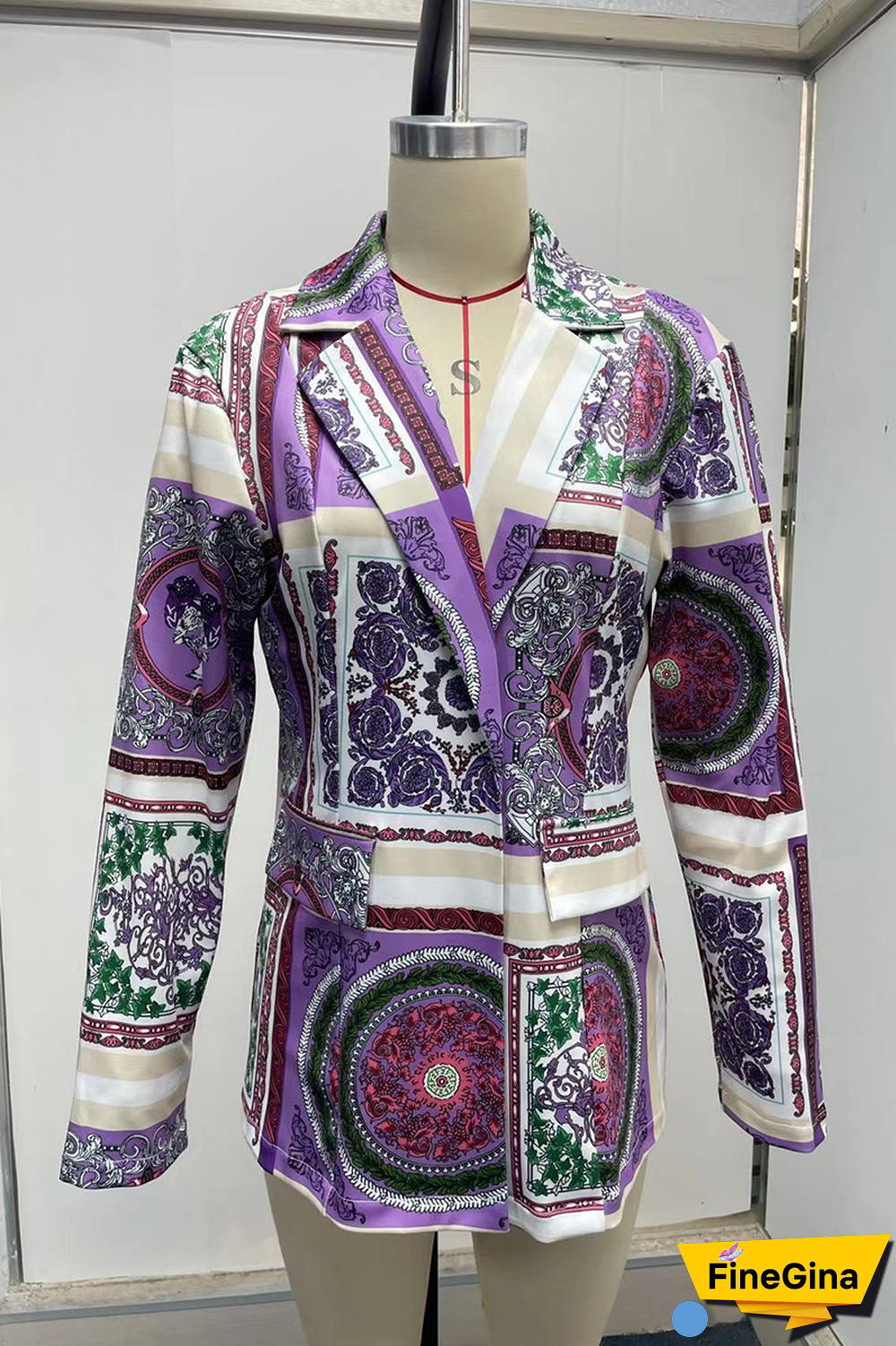 Black Yellow Sexy Casual Street Print Patchwork Buttons Turn-back Collar Outerwear