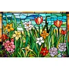 >SALE<Full Embroidery Cotton Thread 11CT Print Stain Glass Flower Cross Stitch 60x40cm
