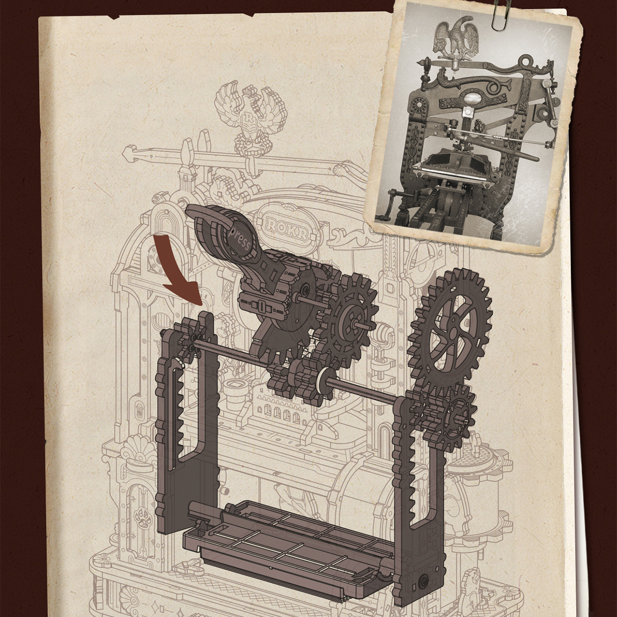 📜New Arrival📜 Step Back in Time with ROKR Classic Printing Press