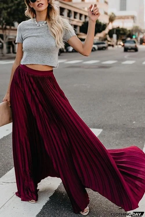 Pleated Maxi Skirts