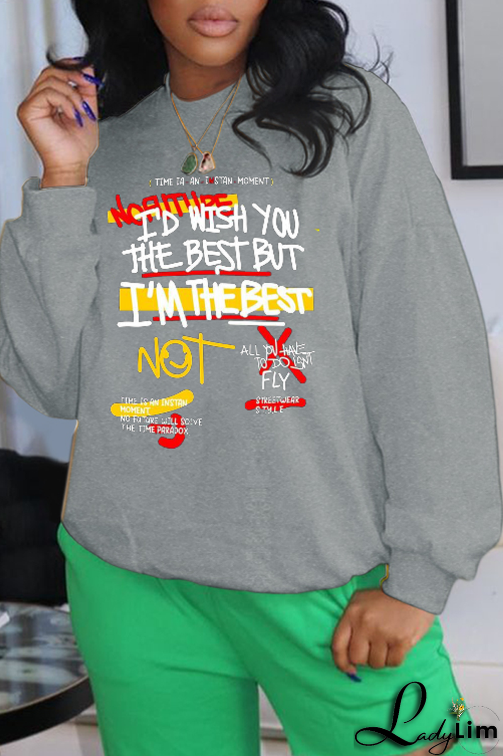 Black Casual Daily Print Patchwork Letter O Neck Tops