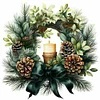 Green Christmas Wreath-11CT Counted Cross Stitch 40*40cm