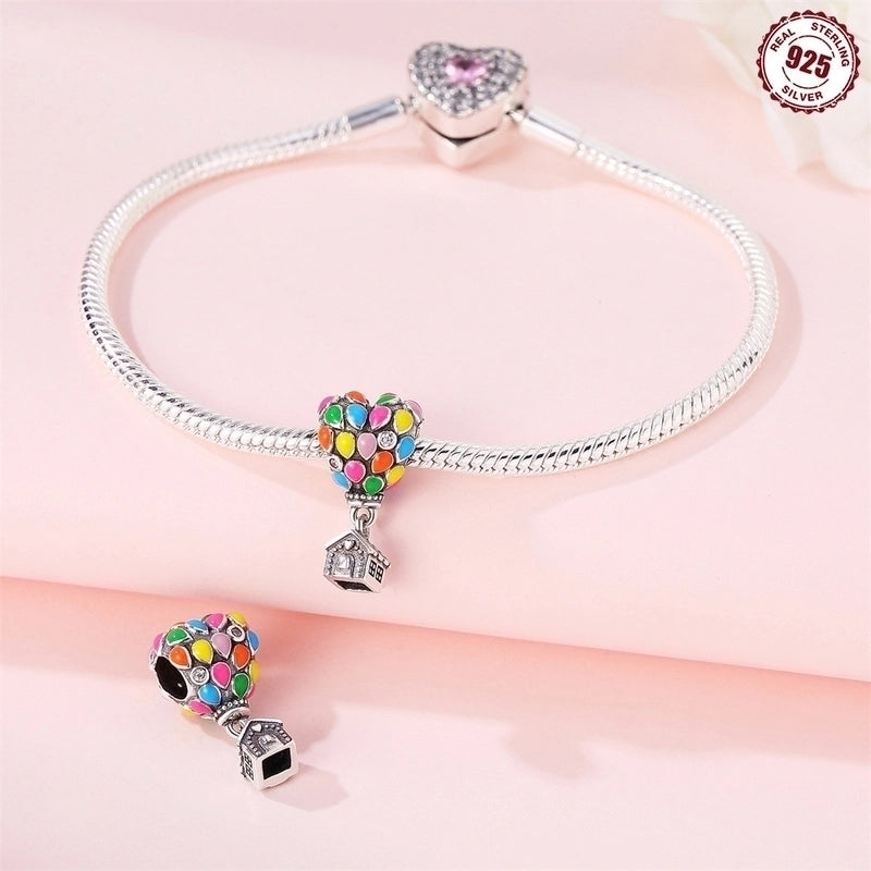 1 Piece 925 Sterling Silver Color Block Pendant Jewelry Accessories2