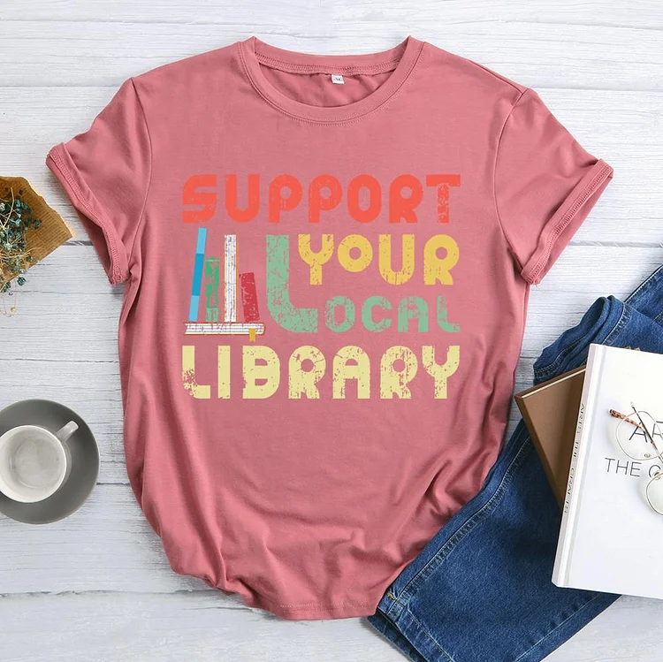 ANB - Support Your Local Library Book Lovers Tee-03089