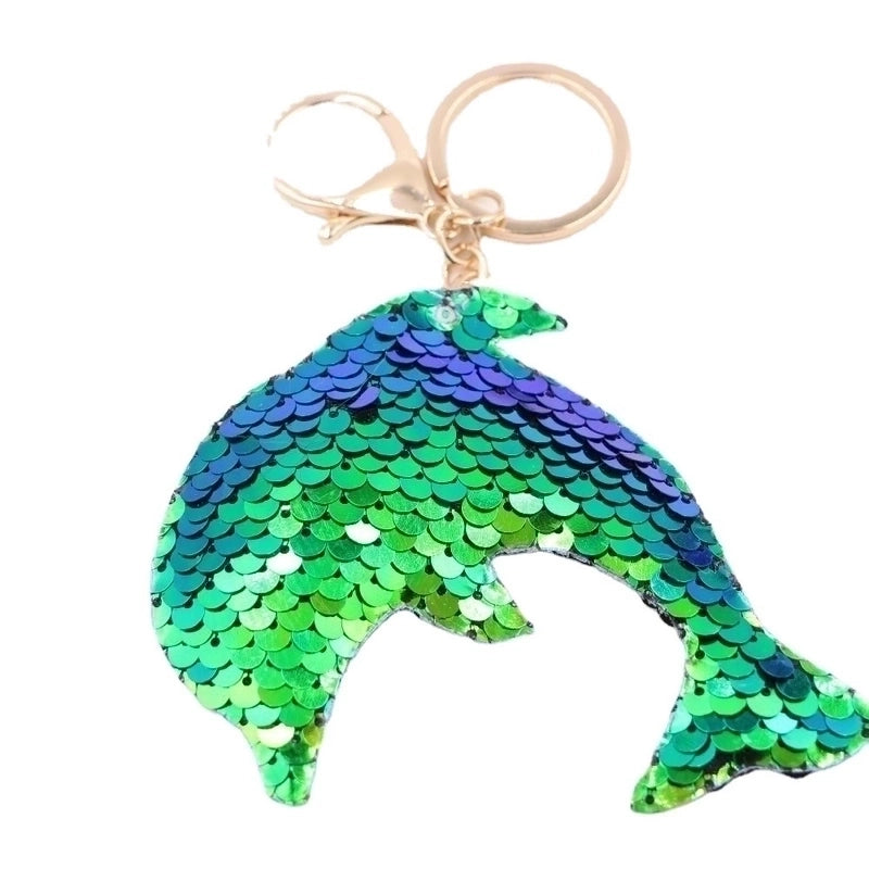 Cute Star Dolphin Sequin Plating Keychain