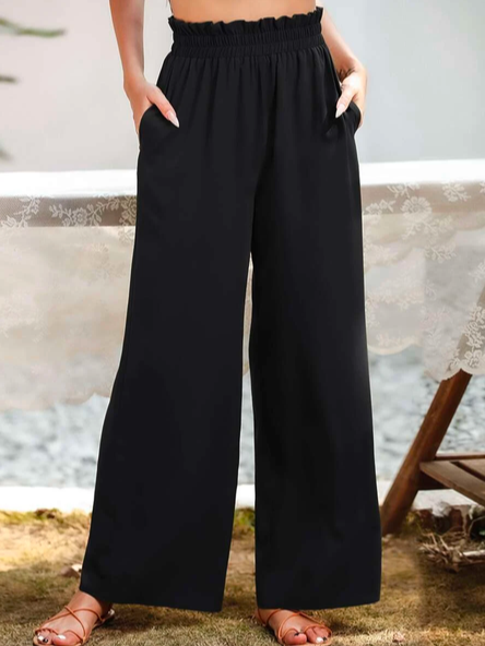 Plain Simple Autumn Polyester Natural Loose Legging H-Line Regular Casual Pants For Women