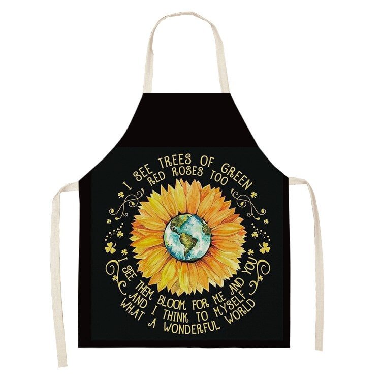 Linen Kitchen Apron - Sunflower letclo 