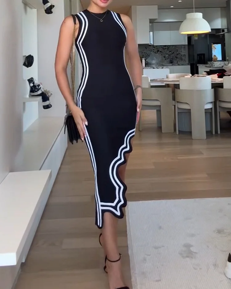 Women's contrasting line dress