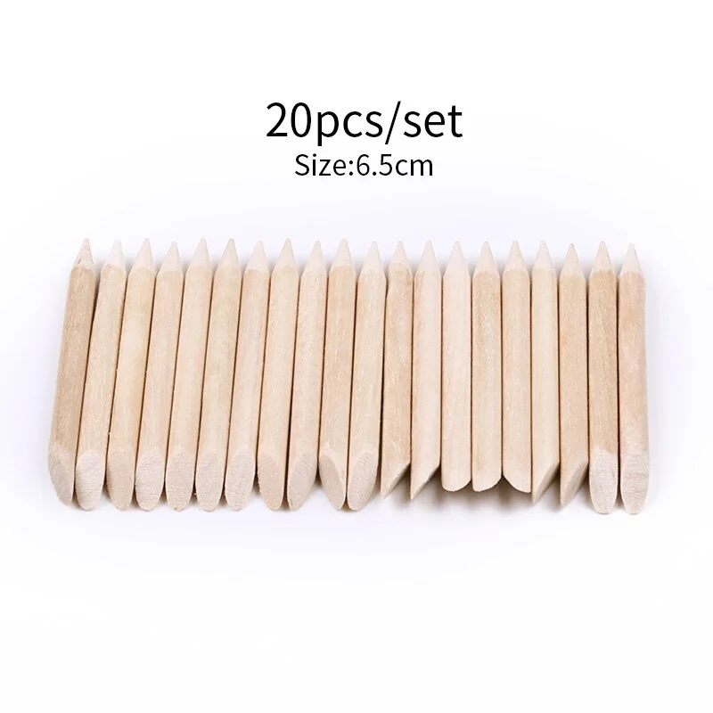 10/20/50/100pcs Wooden Cuticle Pusher Nail Rhinestone Remover Double Head Portable Nail Art Cuticle Remover  Nail Tools-Nail Inspo