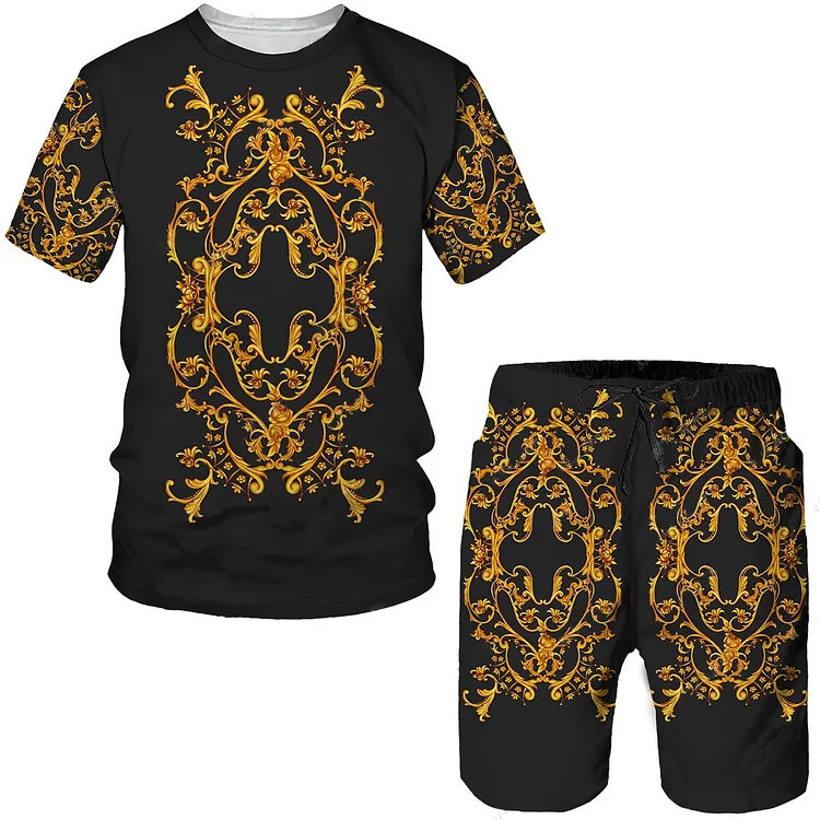 Men's Tracksuit T Shirt Set The Lion King 3D Printed 2 Piece Suit for Summer Oversized Men Clothing Harajuku Beach Shorts Sets