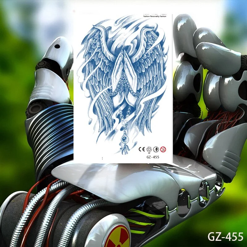 Temporary Waterproof Tattoos Stickers Christian Buddhism Taoism Pray Juice Ink Lasting Men Women Chest Body Arm Fake Tatoo DIY