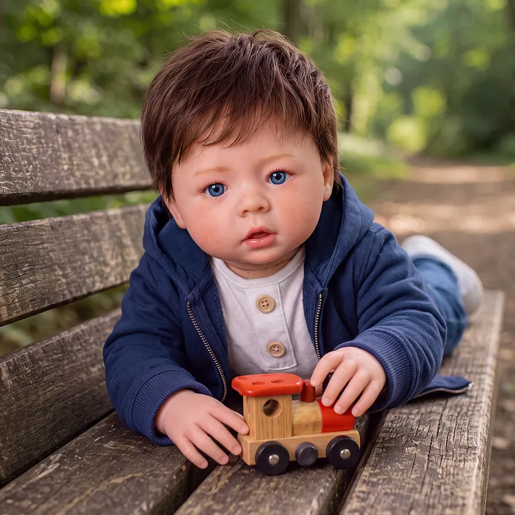 Babeside Lendor 20" Realistic Baby Boy Doll with Hand-Rooted Hair & Soft Cuddle Body