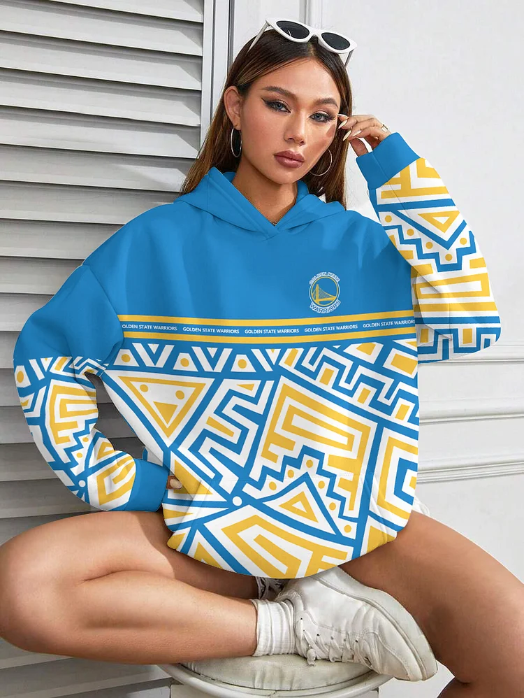 Golden State Warriors Printed Hooded Pocket Pullover Hoodie