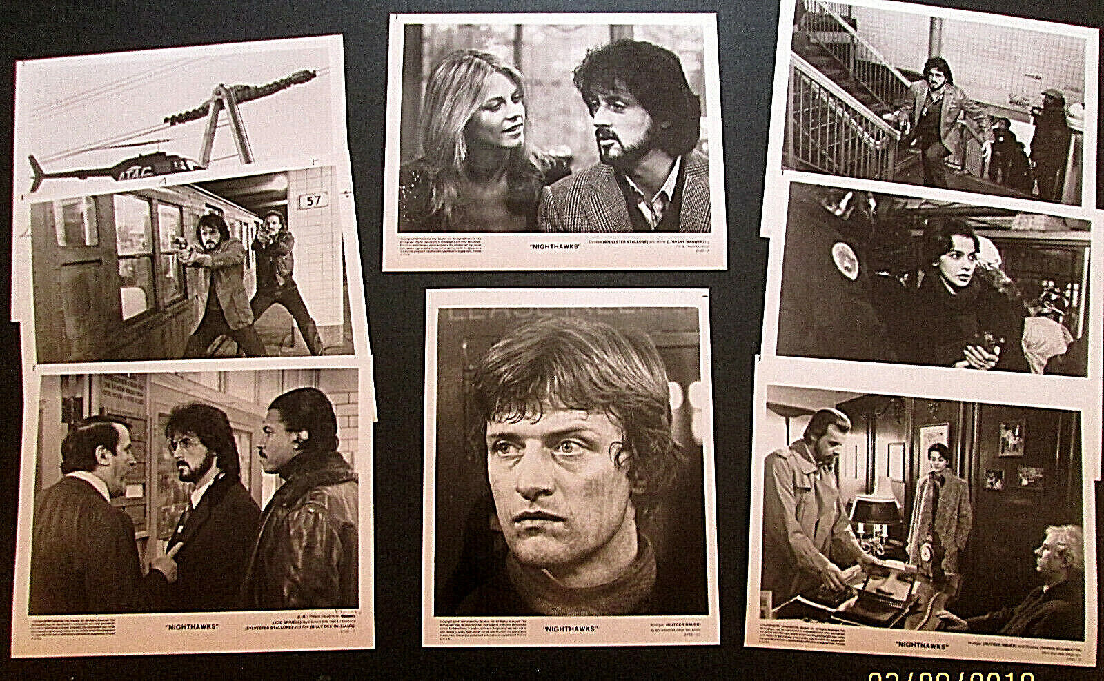 SYLVESTER STALLONE,BILLY DEE WILLIAMS (NIGHTHAWKS) ORIG,1981 STUDIO Photo Poster painting SET