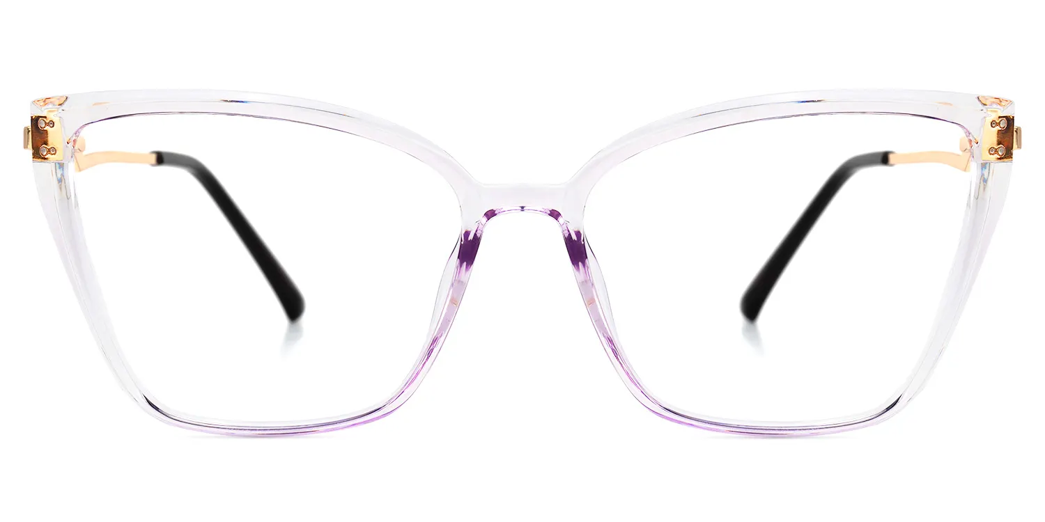 Quilla Helllila Kristall Cateye Brille Helllila