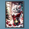 Diamond Painting-DIY Full Round Drill Cat in a Sock(40x60cm)