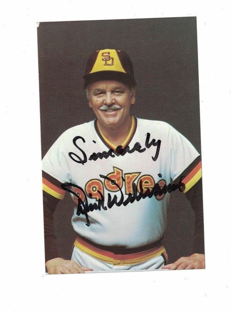 Dick Williams San Diego Padres Signed Team Issued Photo Poster painting Card W/Our COA