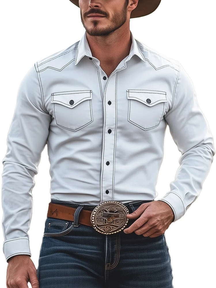 Western Cowboy Style Long Sleeve Shirt