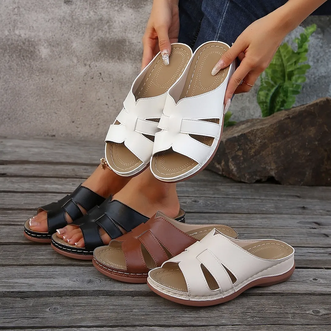 Breakj Breakj Summer New Thick Bottom Lady Slippers Large Thick Bottom Car Sewing Type Fish Mouth Slippers