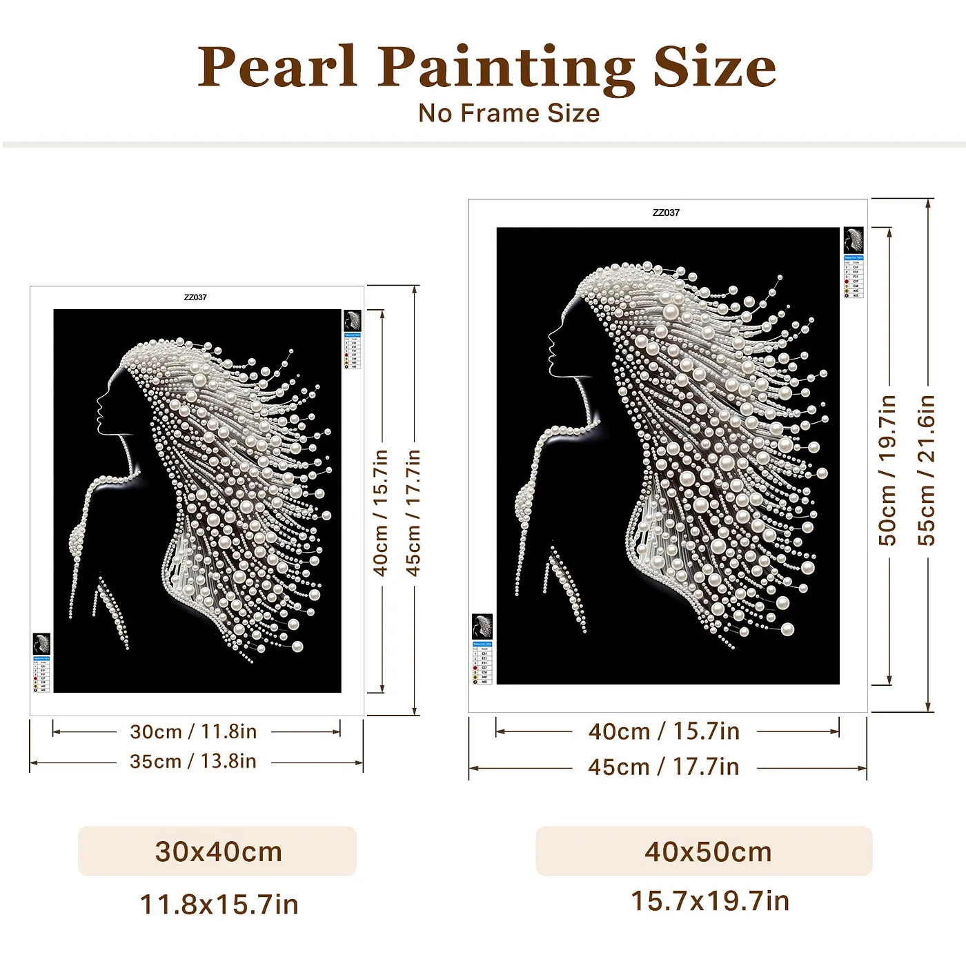 Woman Profile with Flowing Pearl Hair - Pearls Painting