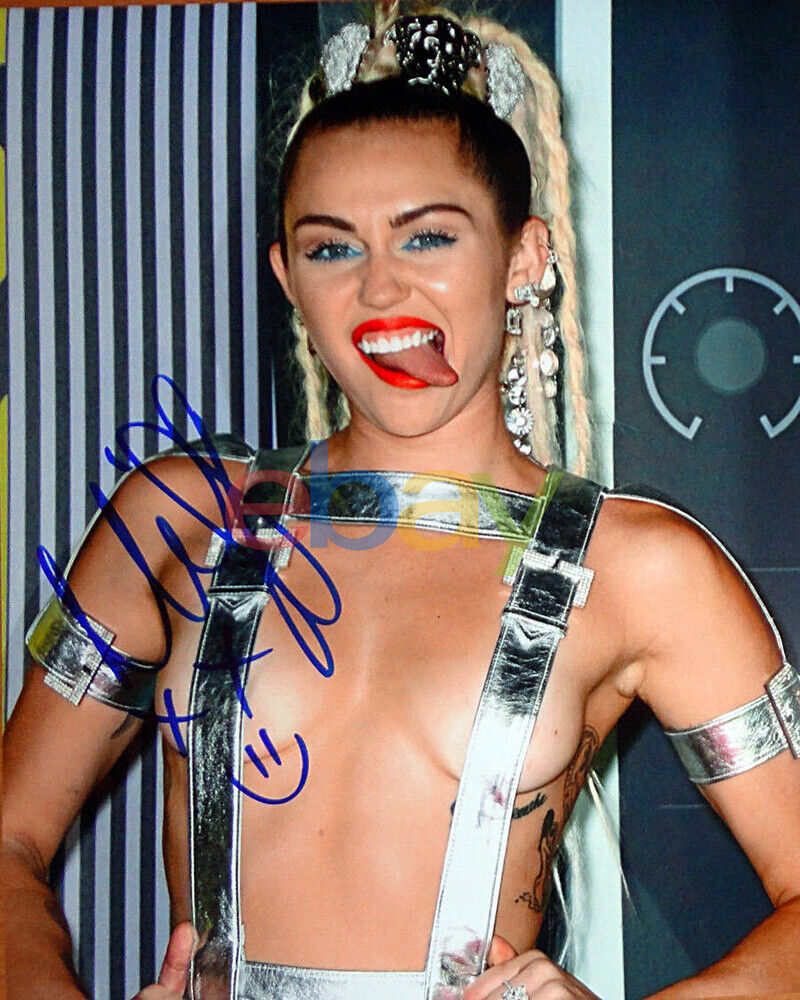 MILEY CYRUS SIGNED AUTOGRAPHED 8X10 Photo Poster painting REPRINT