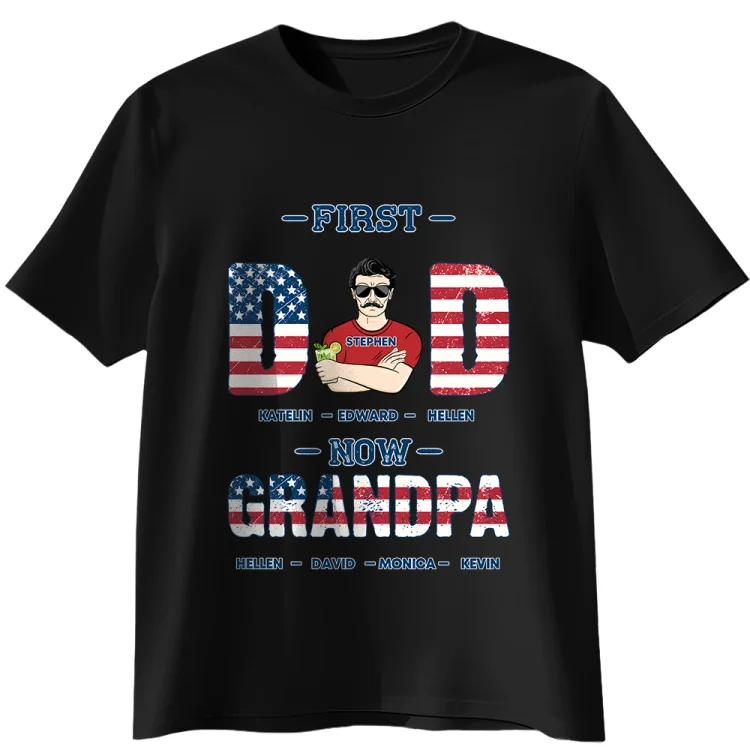 Personalized T-Shirt-Dad Grandpa 4th of July Independence Day