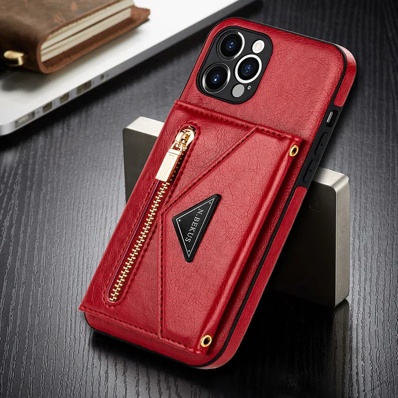 Suitable For iPhone13/14 Multifunctional Zipper Wallet Mobile Phone Case