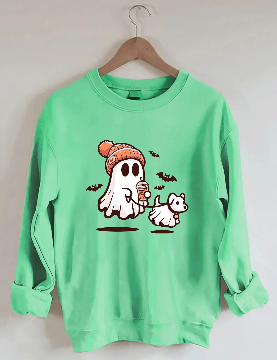 Ghost With Walking Dog Sweatshirt