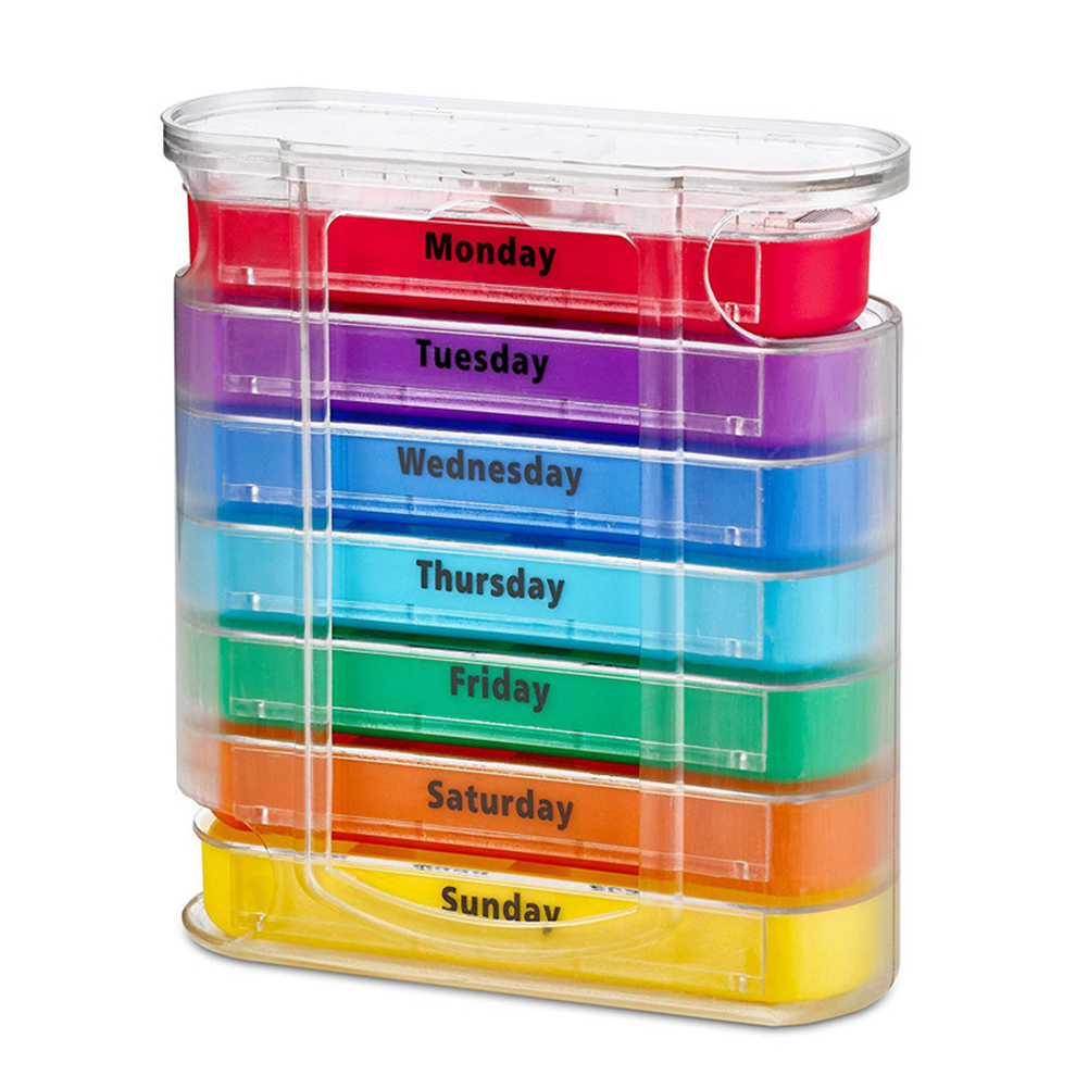 

7 Days 28 Grids Plastic Waterproof Medicine Box Home Weekly Tablet Holder, 501 Original