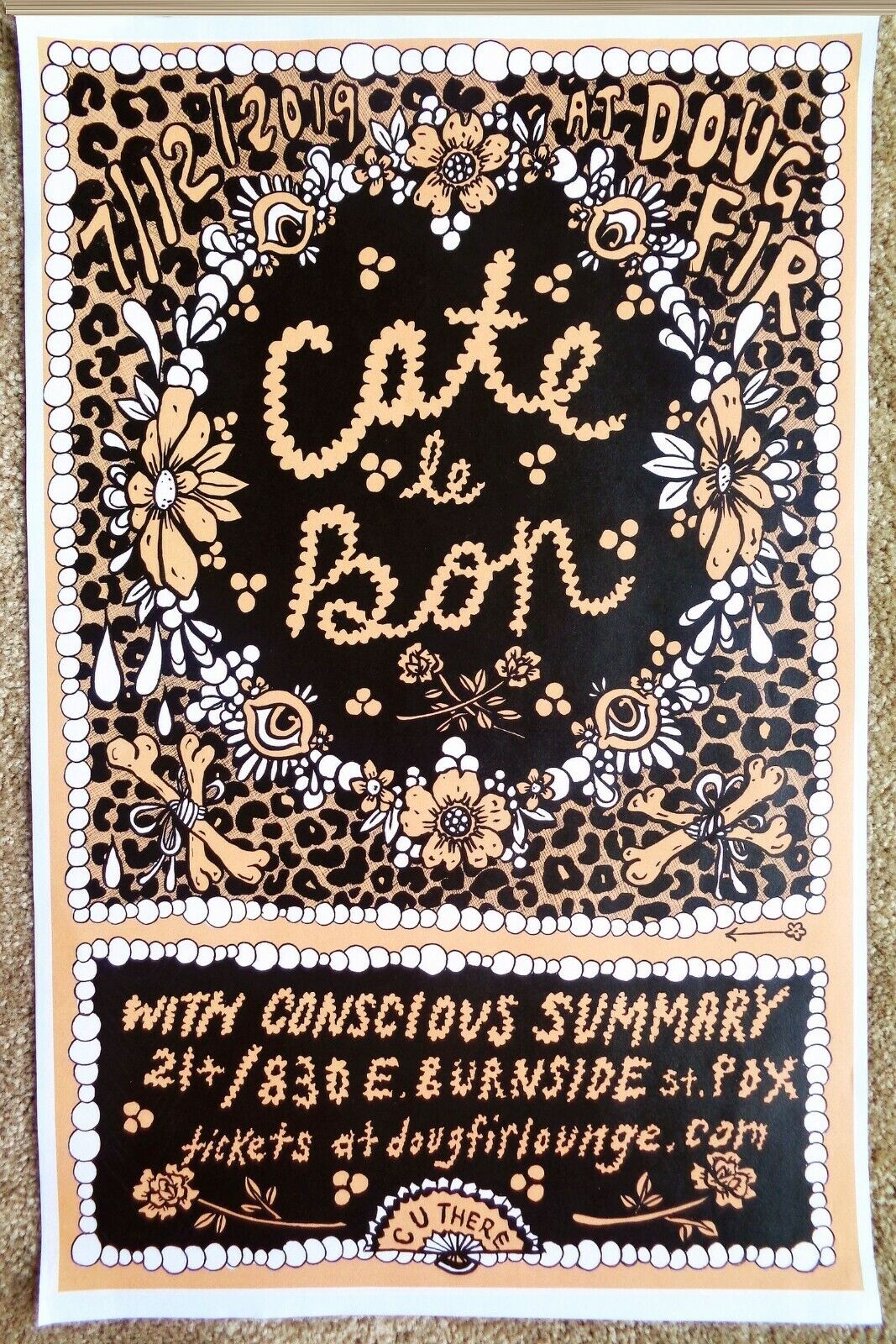 CATE LE BON 2019 Gig POSTER Portland Oregon Concert