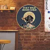 fille de la lune - Plaques rondes en m&eacute;tal(30*30cm)