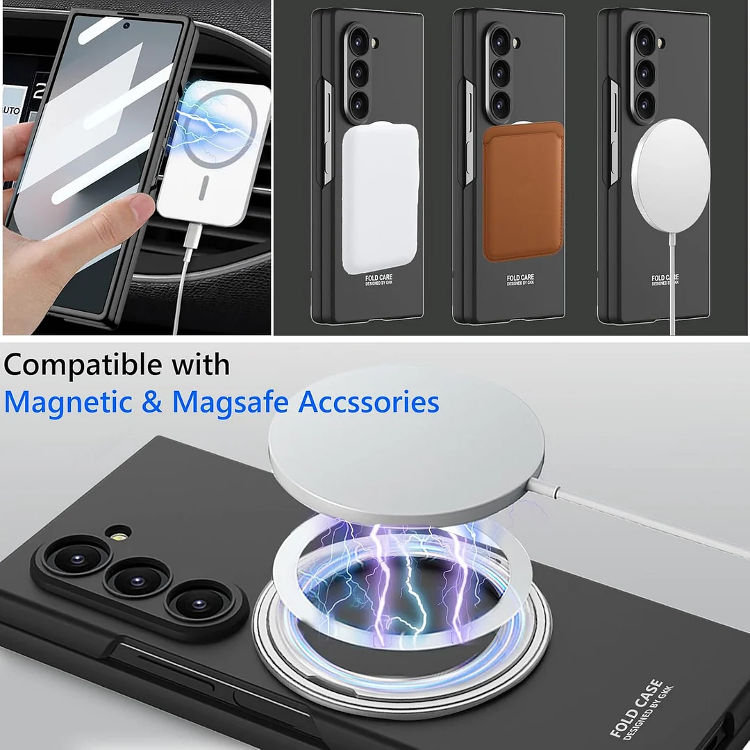 Compatible with Samsung ZFold7/6 mobile phone case 5/4 external 360 rotating bracket magnetic wireless charging ultra-thin protective cover