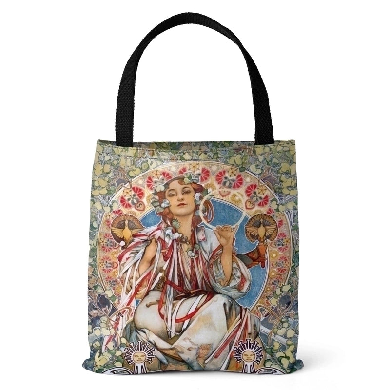 Unisex Vintage Style Portrait Canvas Shopping Bags