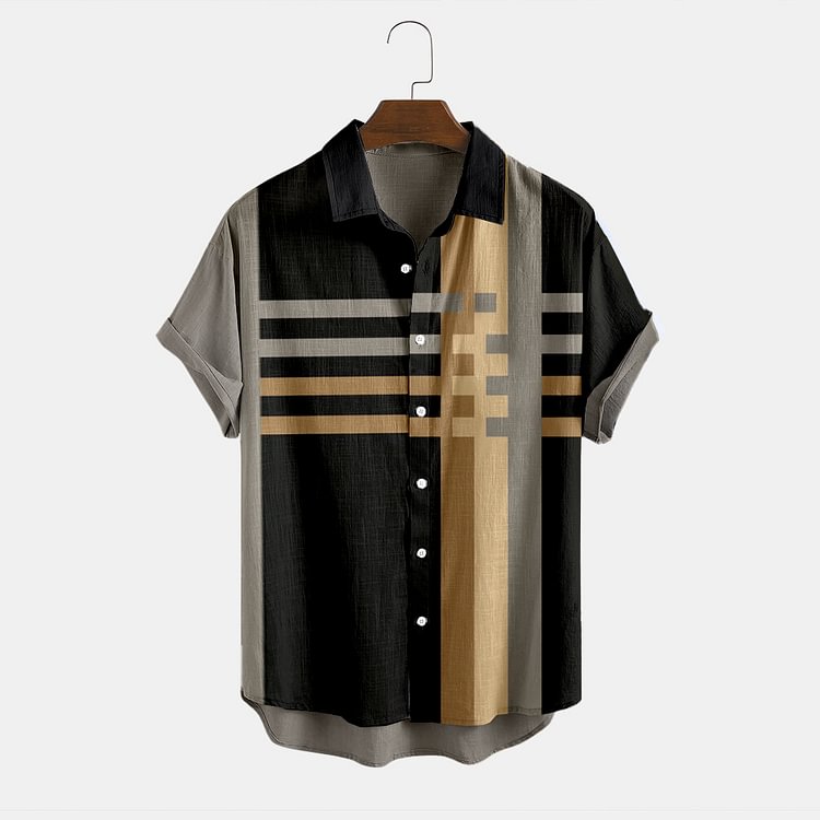 BrosWear Simplicity Stylish Print Short Sleeve Shirt
