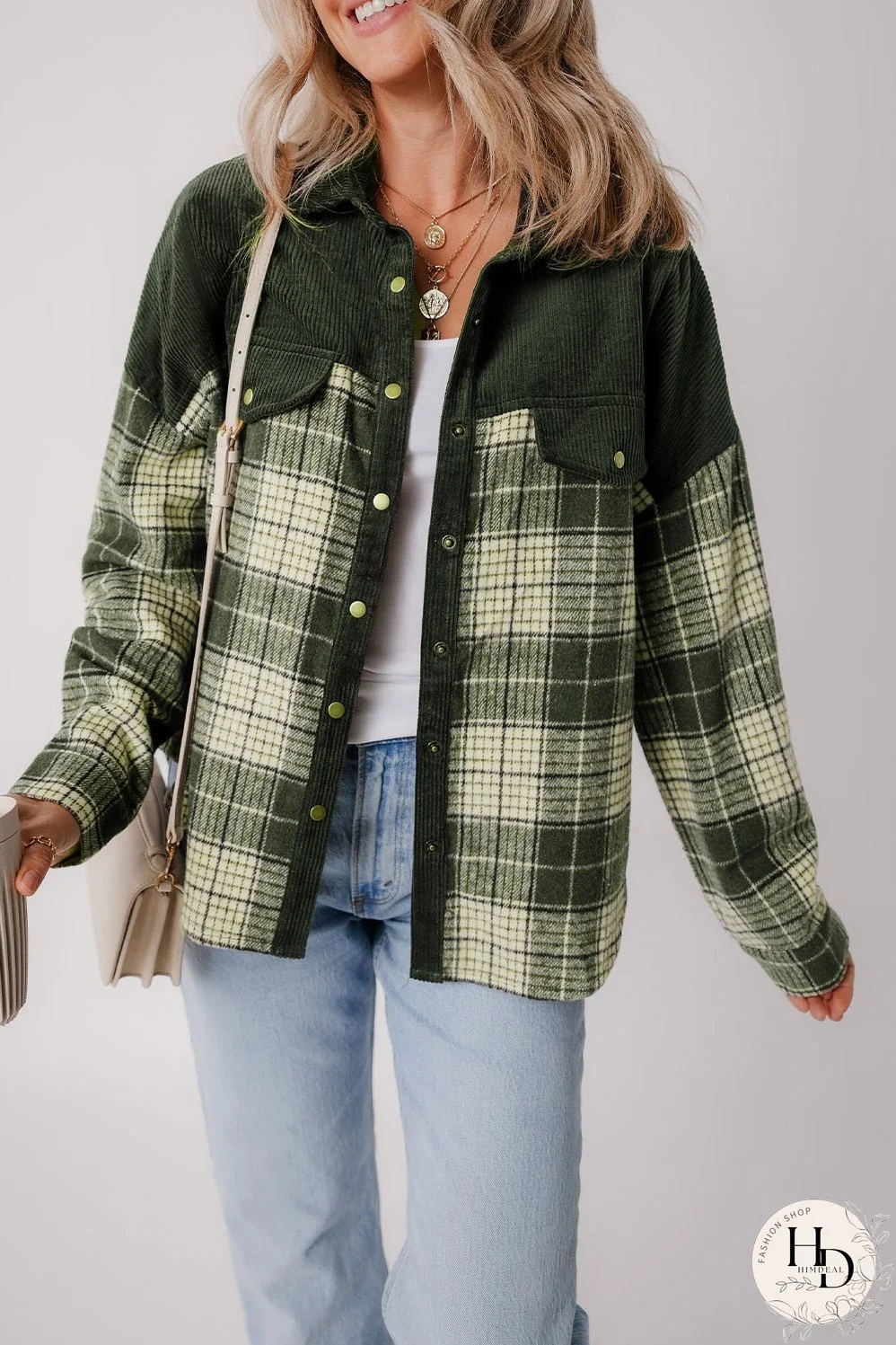 Plaid Zip-Up Hooded Coat with Pockets
