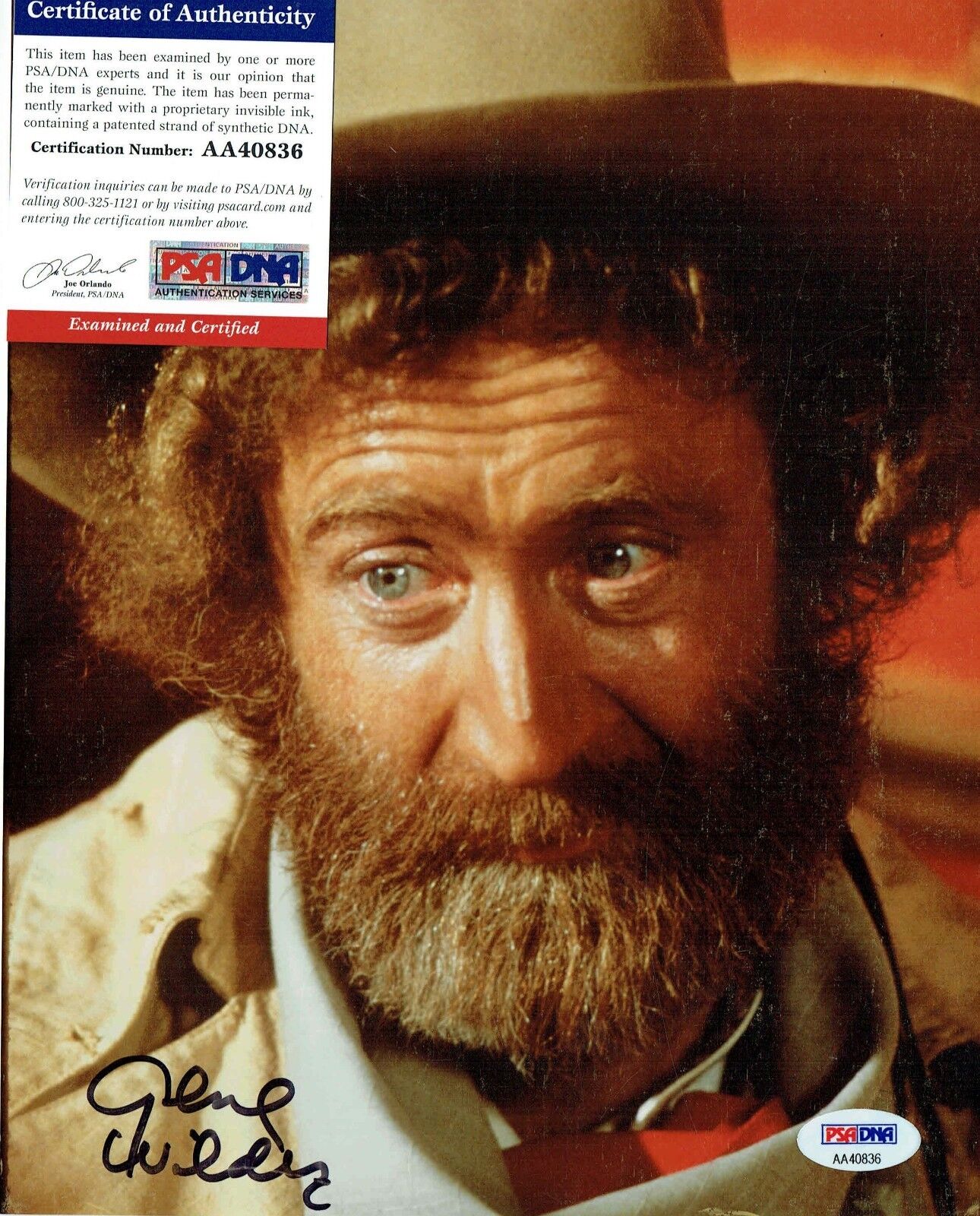 GENE WILDER Signed Autographed 8x10 Photo Poster painting PSA/DNA #AA40836 THE FRISCO KID, RIP