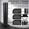 [US Local Warehouse] Vertical Gym Organization for Home Gym Storage Organizer Rack with Lat and Curl Bar Revolving Bars Workout Equipment Storage for 36 Handles & Straps Home Accessories Organization