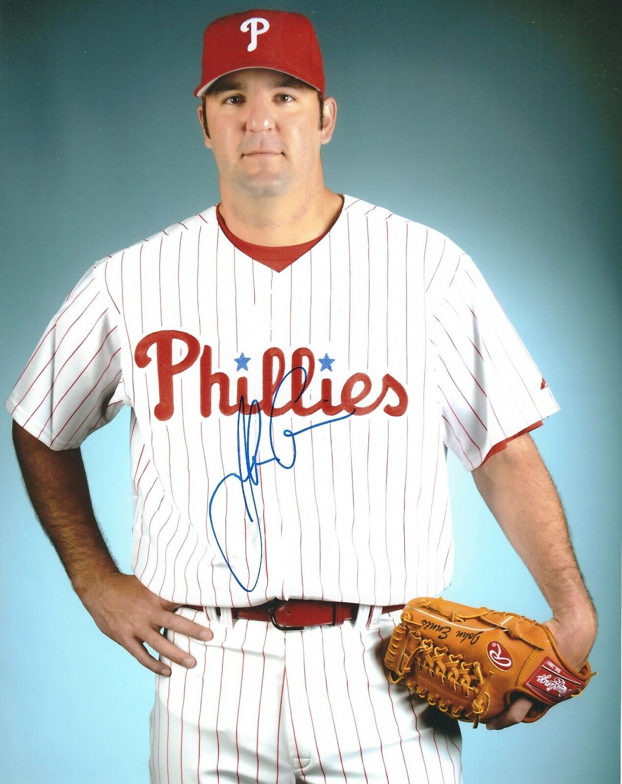 Autographed 8x10 JOHN ENNIS Philadelphia Phillies Photo Poster painting - COA