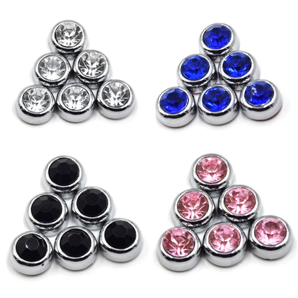 

6pcs Round Crystal Rhinestones for DIY Car Nail Art Phone PC Decor Stickers, White, 501 Original