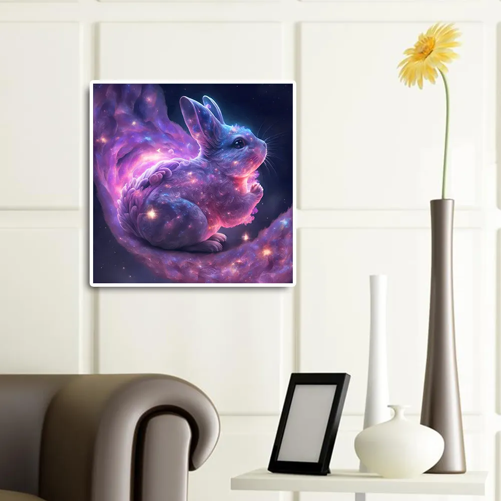 Full Round Diamond Painting 30*30cm - Praying Nebula Rabbit