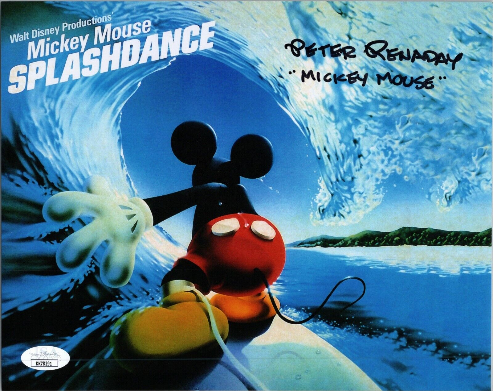 PETER RENADAY Auth. Hand-Signed MICKEY MOUSE ~SPLASHDANCE